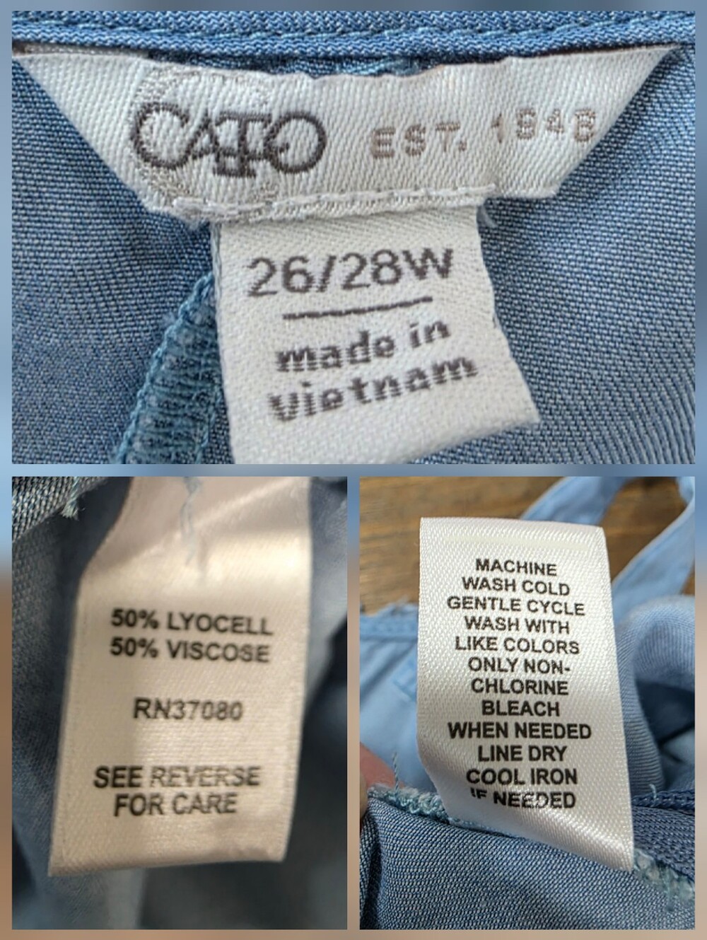 CATO Plus Size Chambray Genie Jumpsuit 26/28W 4X - Picture 15 of 15